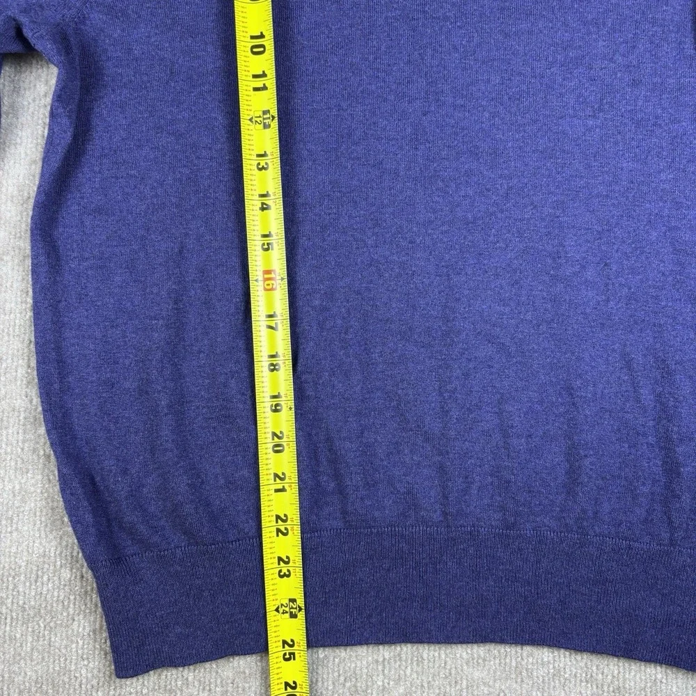 Banana Republic Luxury Blend Sweater Mens M Blue Silk Cashmere V Neck